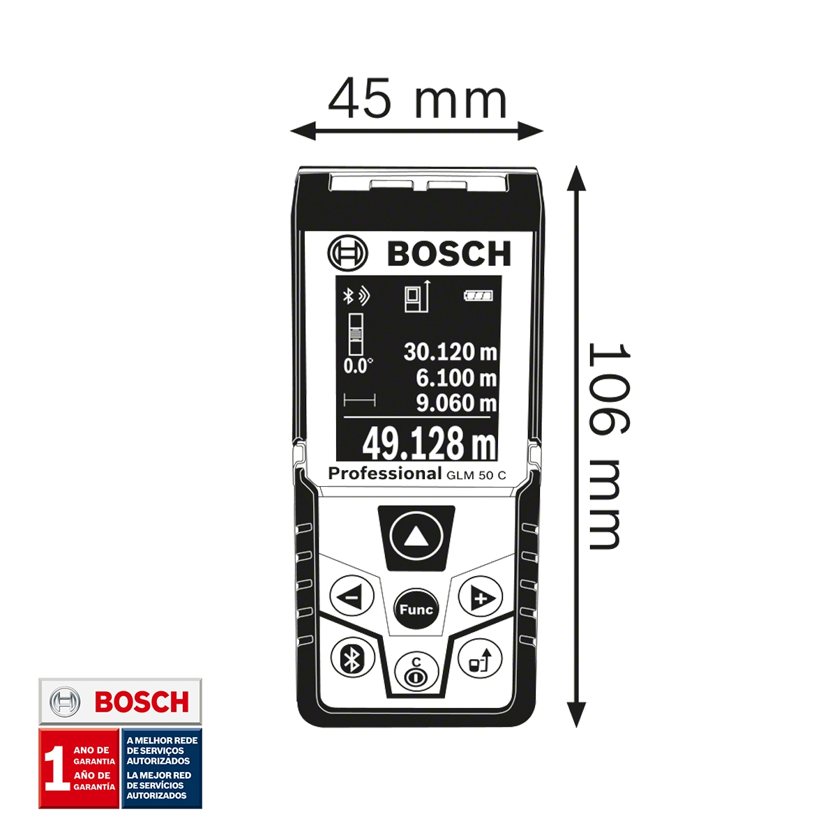 Bosch Professional Medidor láser de distancia GLM 50 C