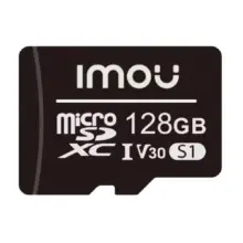 Black microSDXC memory card showing 128GB capacity and branding (S1)