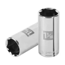 Copa Larga 6 Puntas Acero Cromo Cuadro 1/2″x 1-1/16″ Truper