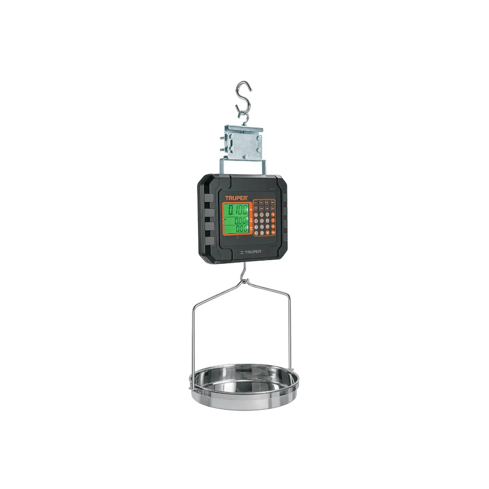 Báscula Electrónica Colgante Recargable Charola 40 Kg Truper
