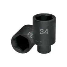Copa De Impacto Larga 6 Puntas Acero Cromo 1/2"x 34mm Truper