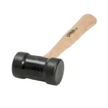 Mazo Con Cabeza De Hule Negro Mango De Madera 8 oz Urrea
