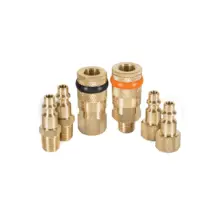 Juego De 4 Conectores Rápidos Y 2 Acoples Latón Truper 18075