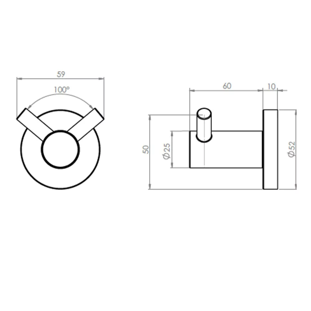 Percha Doble - Toallero Para Baño Benton En Acero Inoxidable