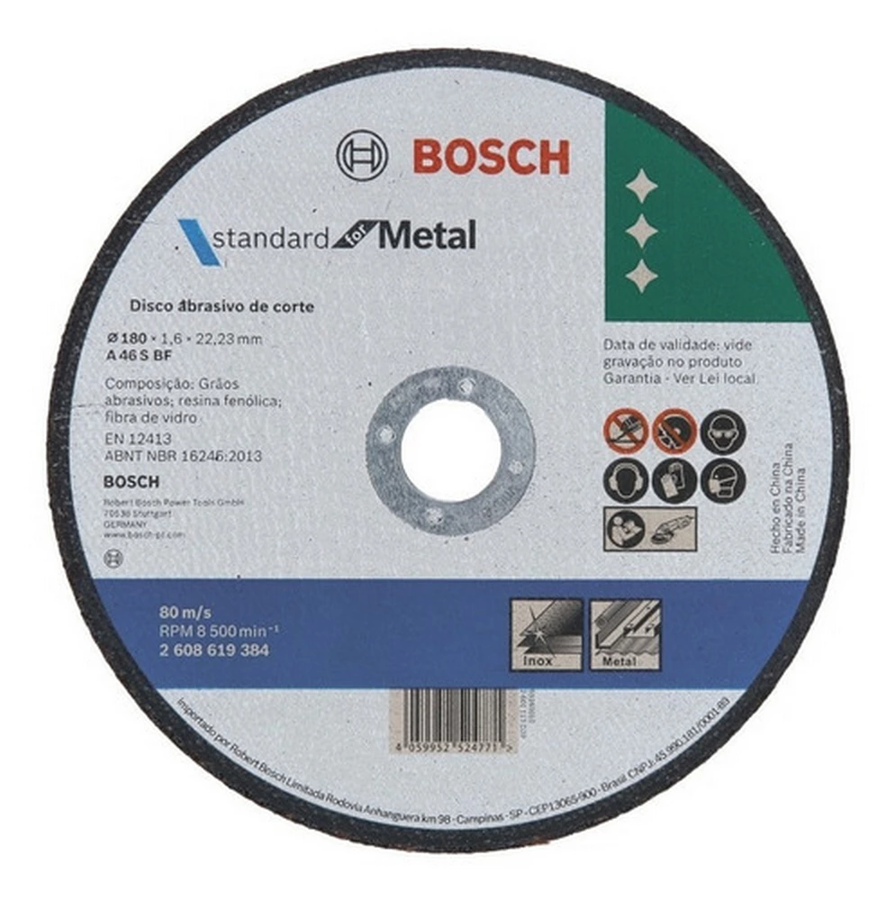 Disco De Corte 115 Mm 4-1/2” Metal Bosch – 50 Unidades