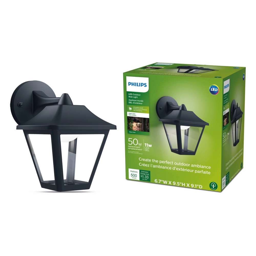 Farol De Pared Solar Led 11w 500lm Alpen Luz Cálida Philips