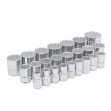 Copas Cortas 12 Puntas Cuadro  1/2" (Jgo. 24 Pzas.) Urrea