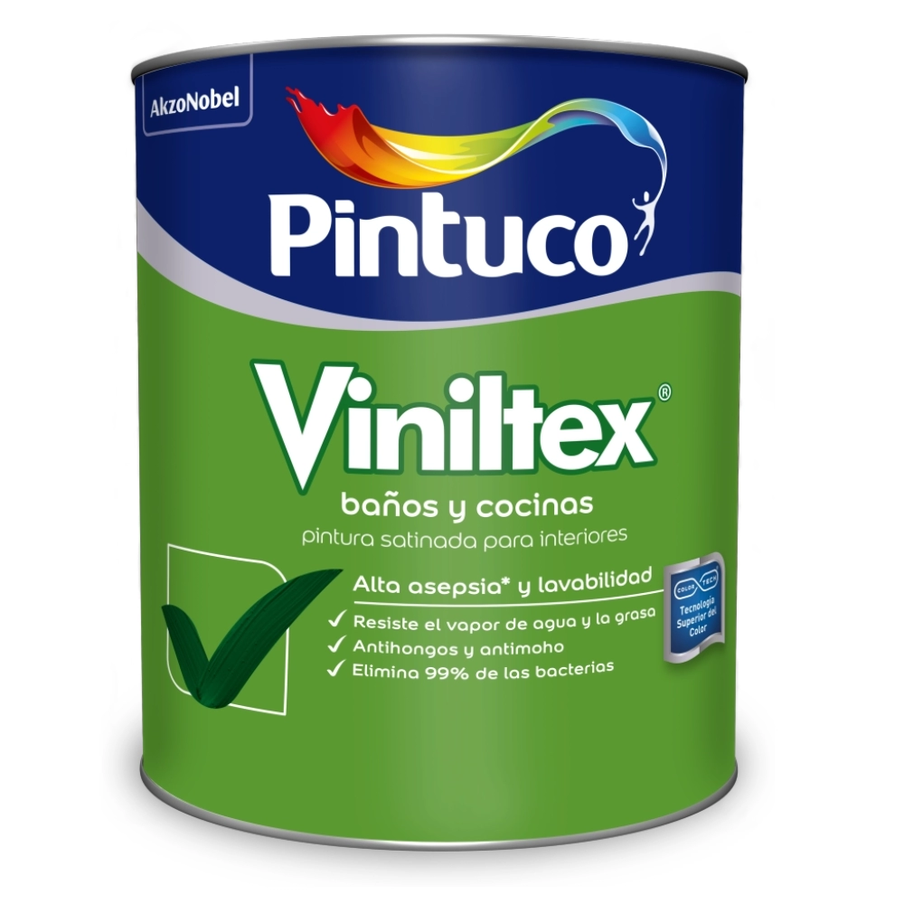 Pintura Viniltex Baños Y Cocina Blanco Pintuco 1 GL
