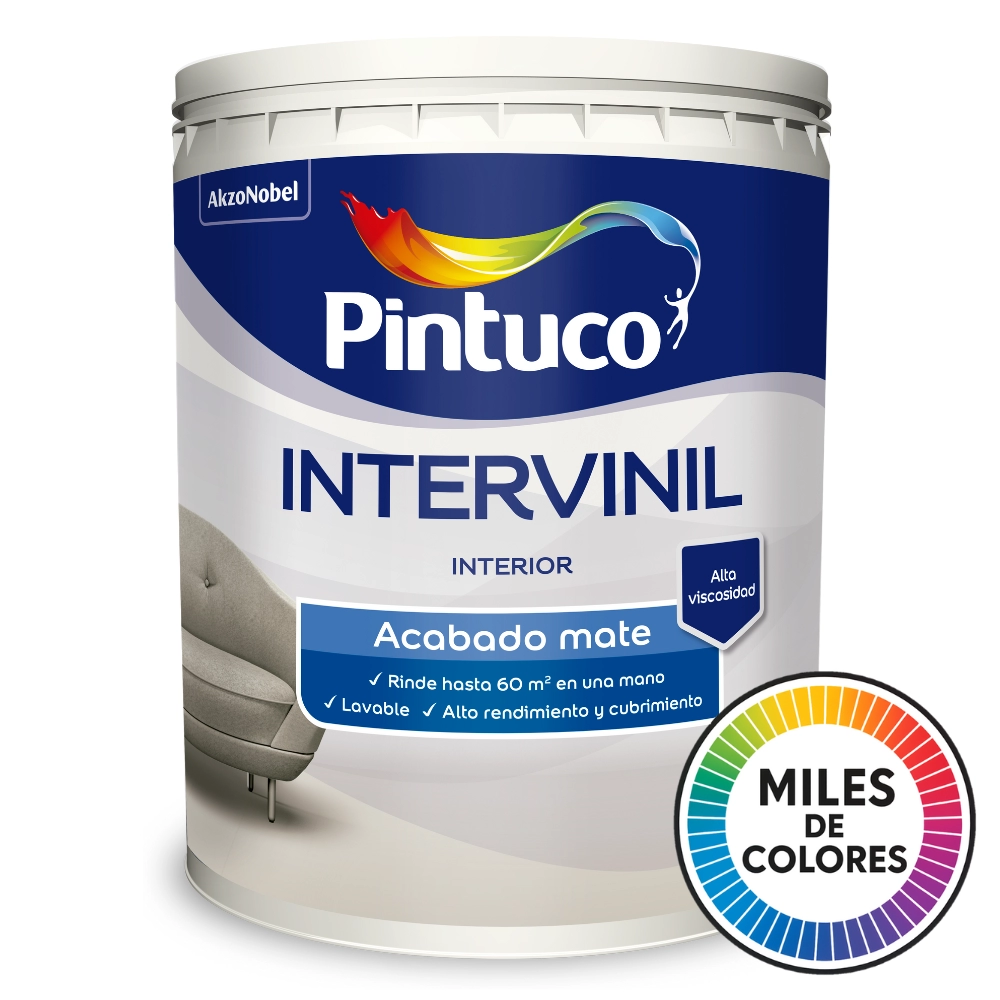 Pintura Intervinil Interior Multicolor Pintuco 1/4 Galón
