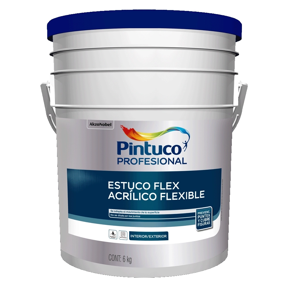 Estucoflex Acrílico Exterior Blanco Pintuco 28 Kg 5 Galones