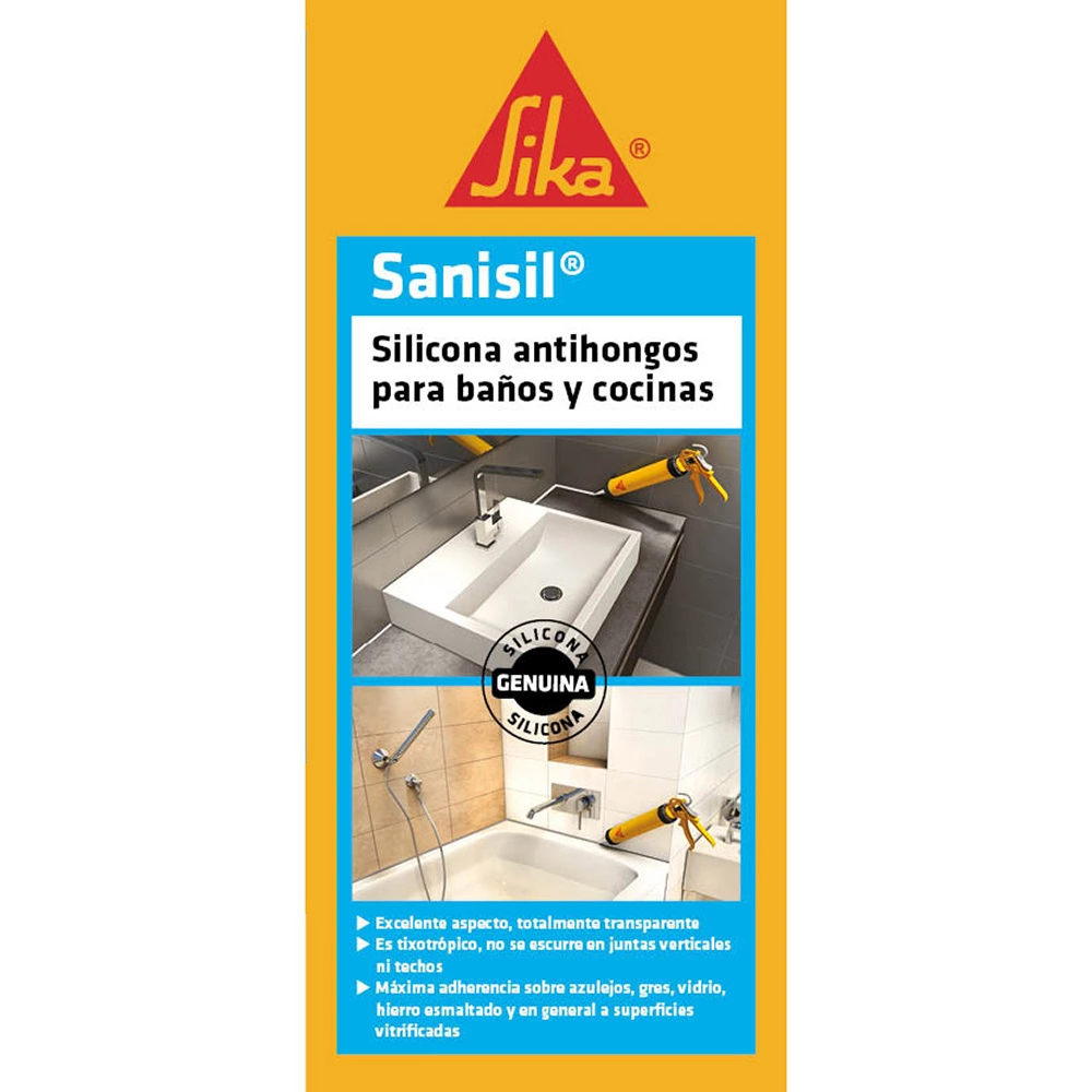 Sanisil silicona antihongos para baños y cocinas 300 ml - Sika