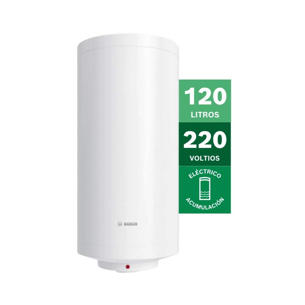 Electric storage water heater by Bosch 120 L 220 V for electric water heating indicative label