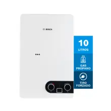 Calentador de agua Bosch, capacidad 10 litros, gas propano y tiro forzado