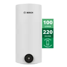 Bosch electric water heater, 100 L, 220V, vertical white tank with digital control at the base.