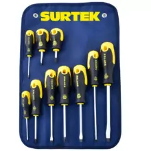 Destornilladores Combinados Bimaterial (Jgo. 10 Pzas) Surtek