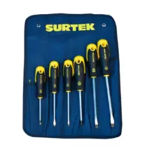 Destornilladores Bimaterial En Estuche (Jgo. 6 Pzas) Surtek