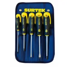 Destornilladores Bimaterial En Estuche (Jgo. 5 Pzas) Surtek