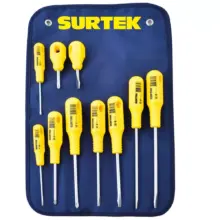 Destornilladores Amarillos Combinado (Jgo. 10 Pzas) Surtek