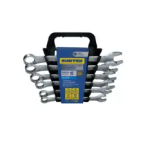 Llaves Mixtas 12 Puntas Pulgadas Rack (Jgo. 6 Pzas) Surtek