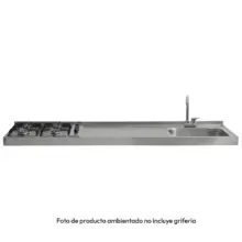 Mesón En Acero Inox Lavaplatos Derecho 180 cm Challenger