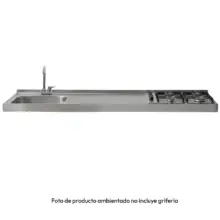 Mesón En Acero Inox Lavaplatos Izquierdo 180 cm Challenger