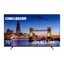 Televisor Challenger QLED 75" Smart Google TV + Soporte