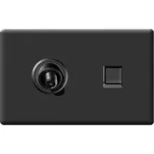 Toma Coaxial Y De Telefono Negro Linea Urbano Zafiro