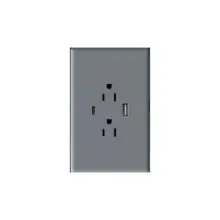 Toma Doble Con Usb Y Usb-C Carga Rapida Plata  Zafiro